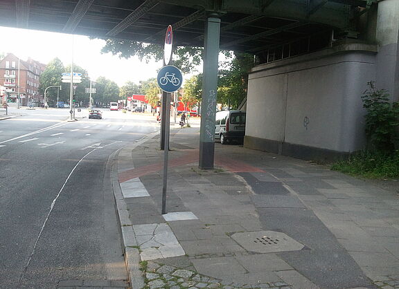 Zwangsradweg Habichtstraße