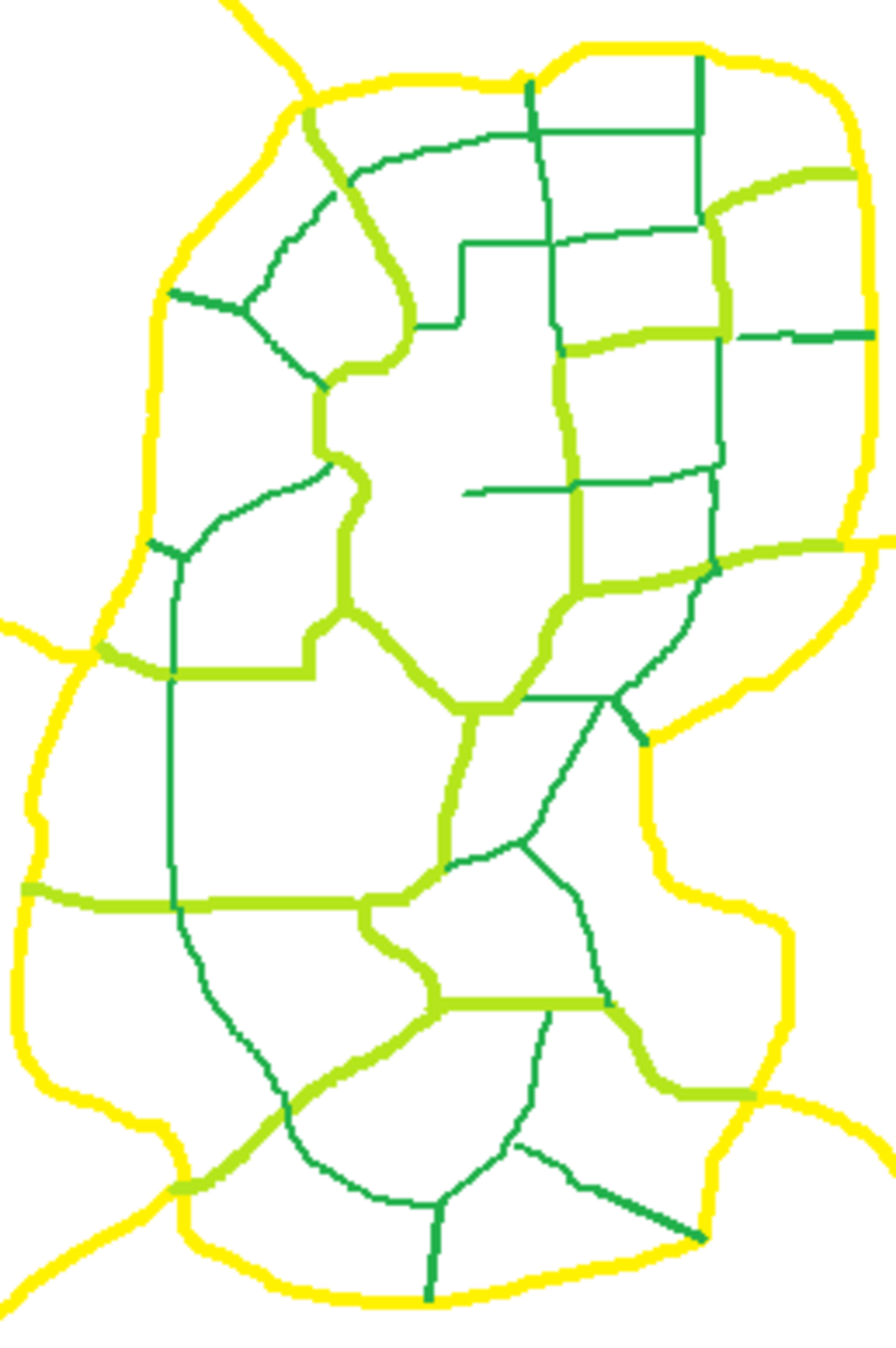Verkehrsberuhigte_Stadt Straßennetz