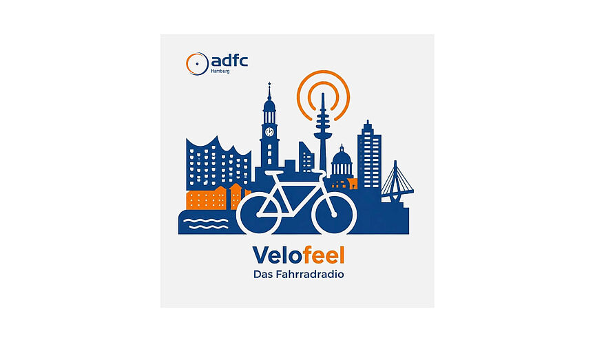 Velofeel - ADFC Hamburg im Radio Das Logo der ADFC Radiosendung Velofeel