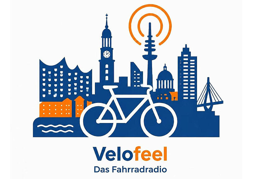 Velofeel - ADFC Hamburg im Radio Das Logo der ADFC Radiosendung Velofeel