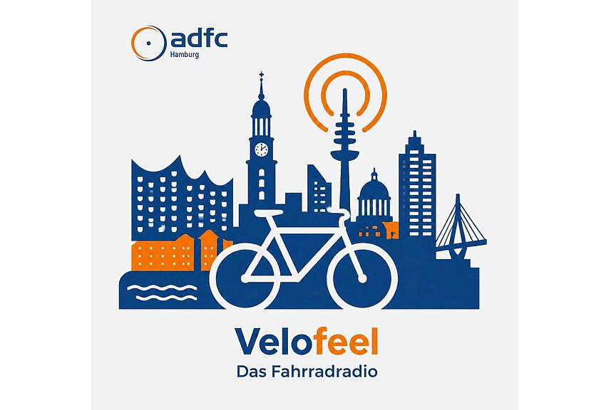 Velofeel - ADFC Hamburg im Radio Das Logo der ADFC Radiosendung Velofeel