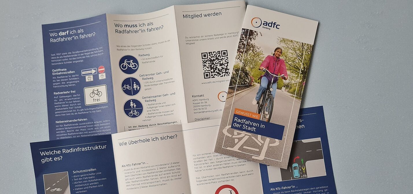 Bild vom Flyer zum sicheren Radfahren in der Stadt