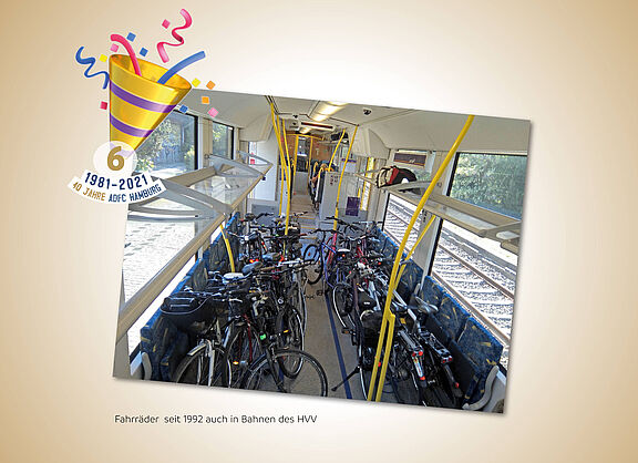 Fahrräder in einem Waggon der Bahn