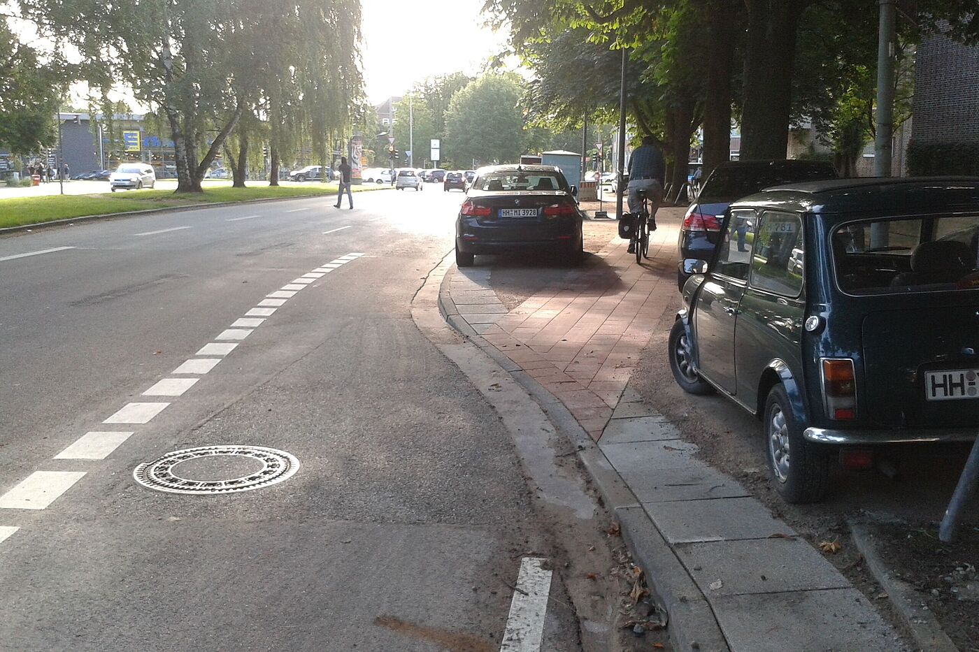 Wiesendamm, Aufleitung kurz vor der Saarlandstraße (Juli 2016)