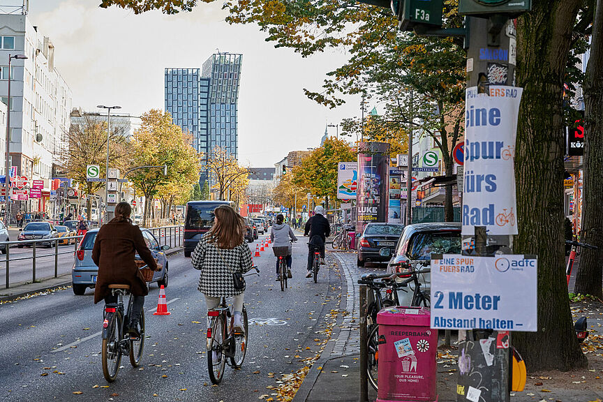 Pop-up-Radweg_Reeperbahn Pop-up-Radweg_Reeperbahn