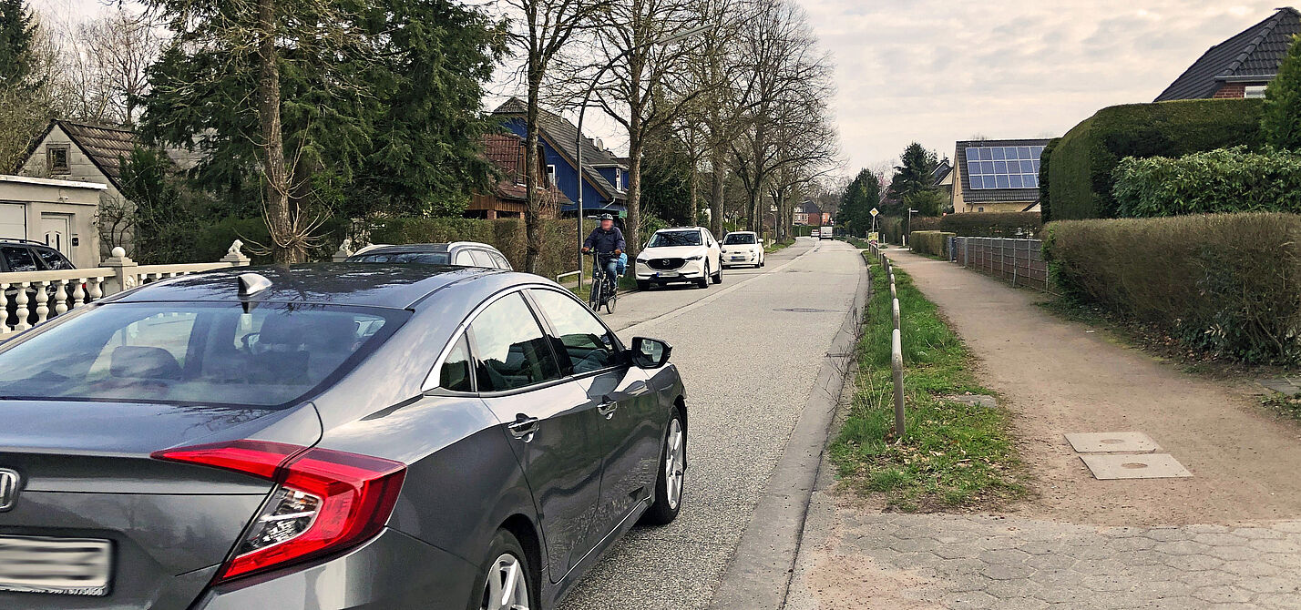 Eckerkoppel in Wandsbek Die Straße Eckerkoppel in Wandsbek, es gibt keine Infrastruktur für den Radverkehr