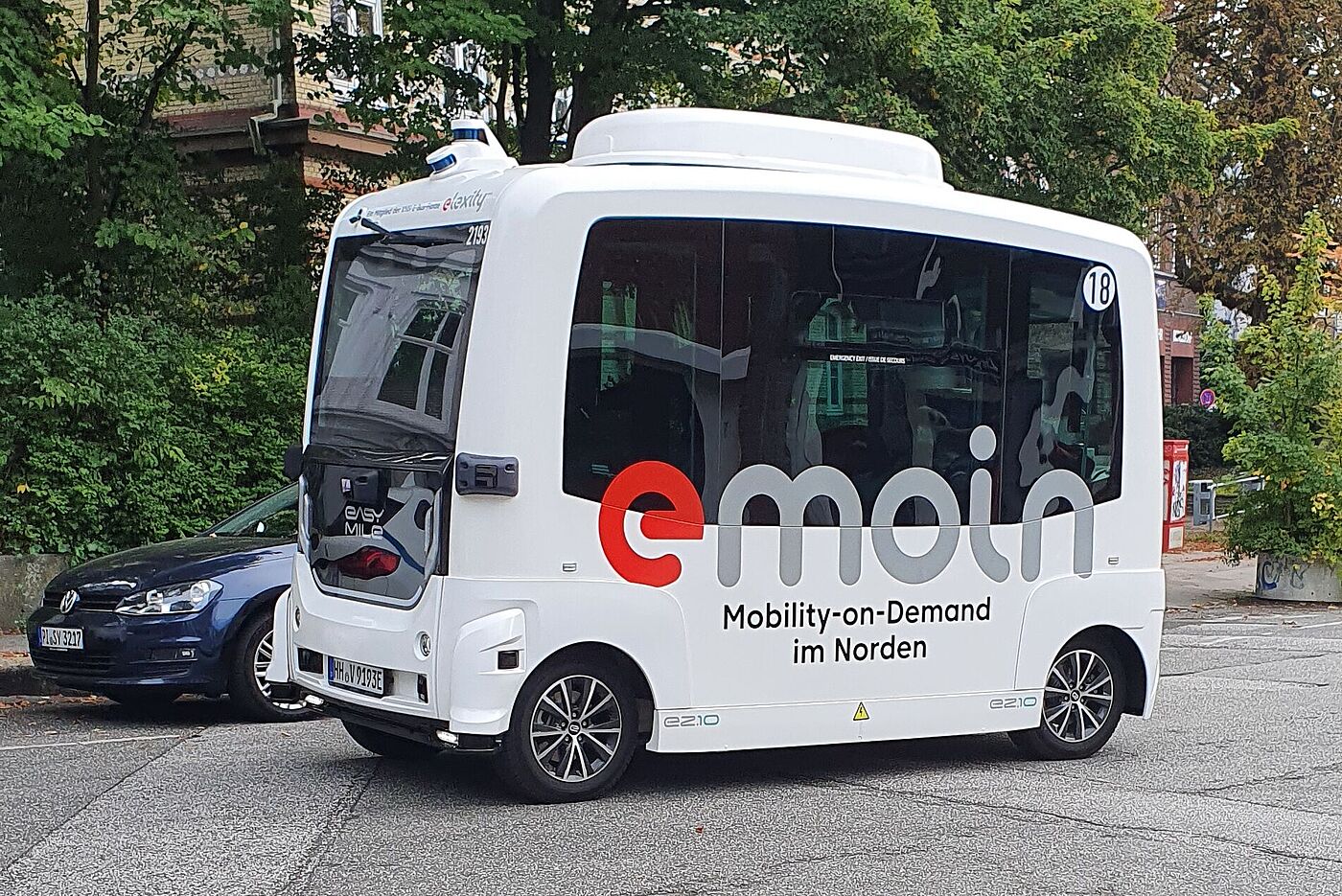 Fahrerloser Shuttlebus - Teststrecke Chrysanderstraße - aktive Verkehrsberuhigung mit maximal 16 km/h