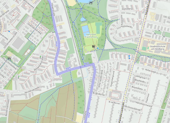 Veloroute 4 zwischen Laukamp und Fibigerstraße 