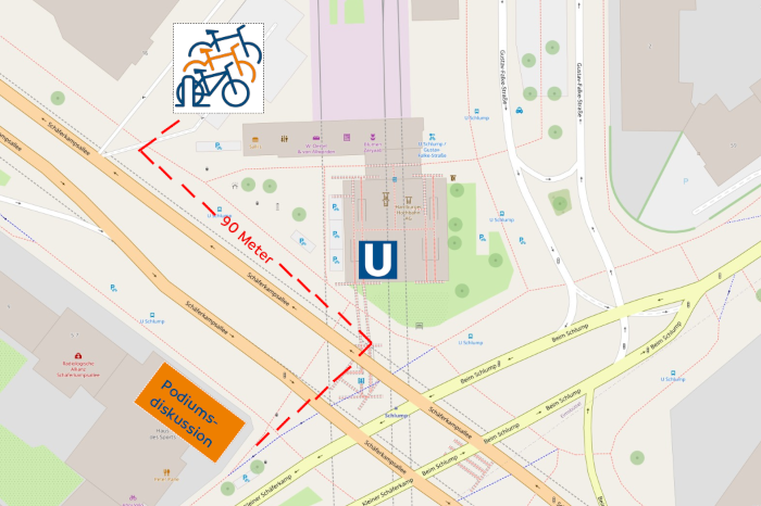 Wegbeschreibung zum Fahrradparken