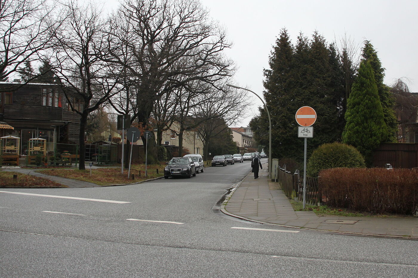 Schilderkombination Durchfahrt verboten/Radverkehr frei