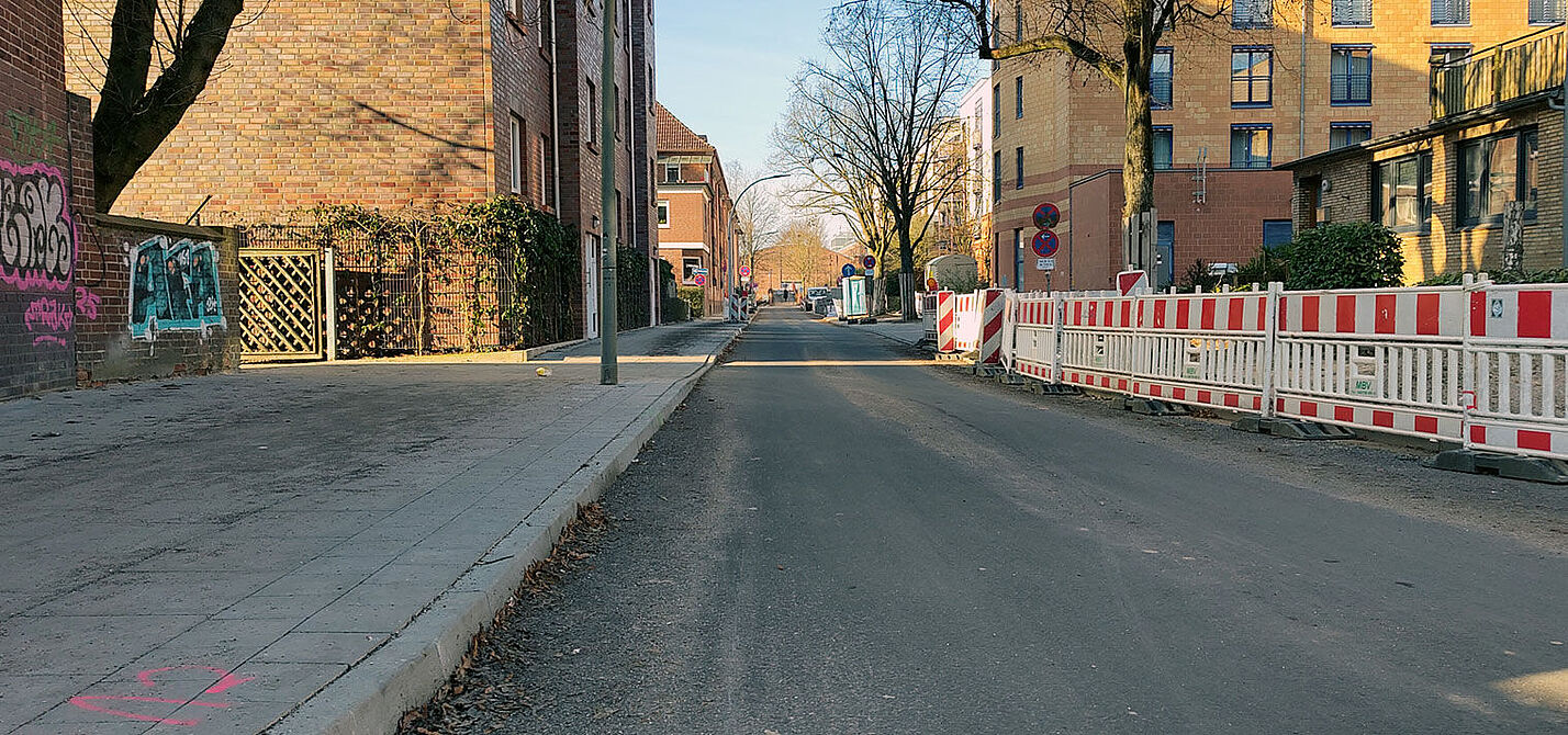 Die Umbauarbeiten zu einer fahrradfreundlichen Strasse sind fast abgeschlossen