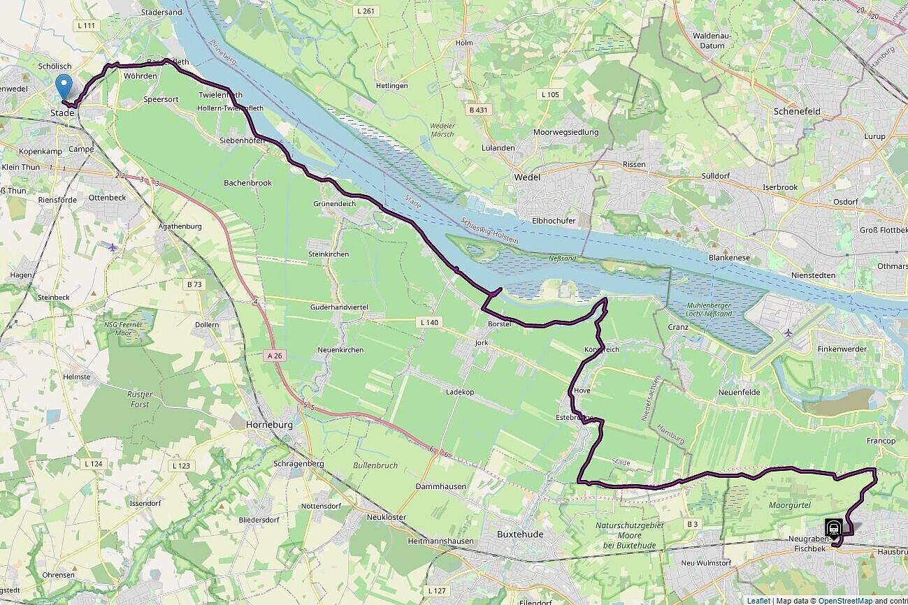 Von Neugraben nach Stade